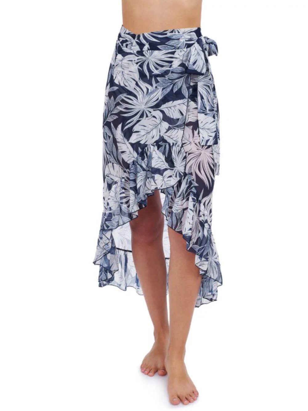 Profile by Gottex Malaya Ruffled High Low Cover Up Wrap Skirt